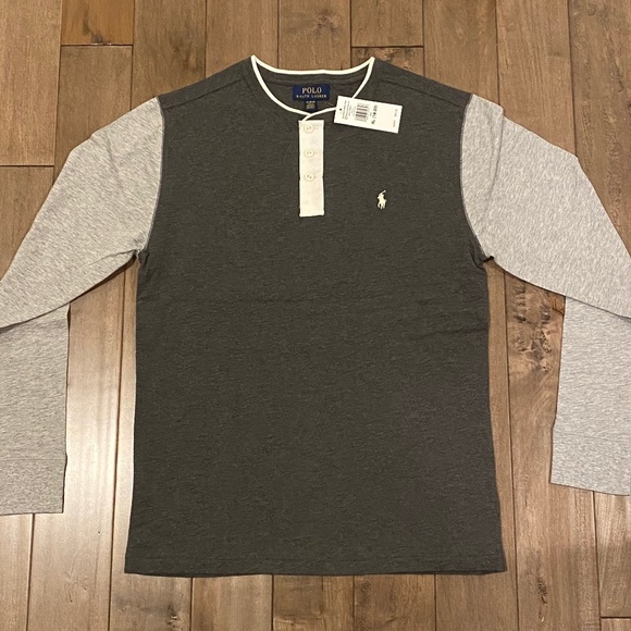 Polo Ralph Lauren Boys Grey Long-Sleeve Shirt NWT - Picture 1 of 3